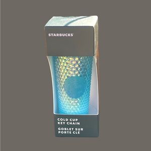 🆕 Starbucks Glacier Ice Blue Ombré Jewel Studded Cold Cup Keychain